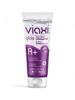 Viaxi Glide Sexual Lubricant, Plain Anal Sex Lubes Gel, Anal Special Formula, Water Based Health A+ Lubricant, 100% Condom Compatible, 100ml, 3.3814 oz